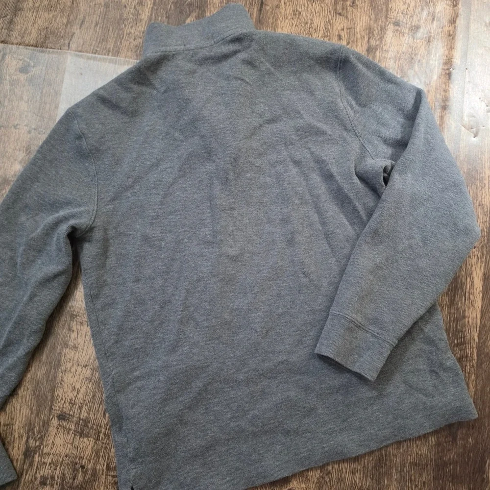 POLO RALPH LAUREN Pullover Mens Small Grey Estate Rib Quarter Zip Sweater